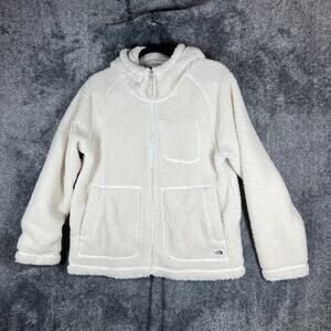 The North Face Fleece Jacket Womens Small White Full Zip Outdoors City Preppy
